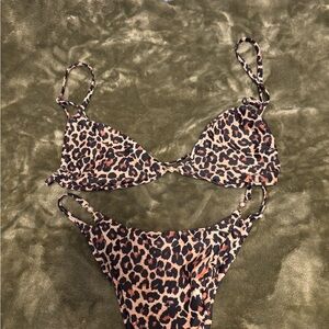 SHEIN Leopard Print Triangle Bikini